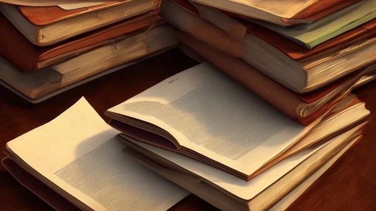 old books on the table in the hall