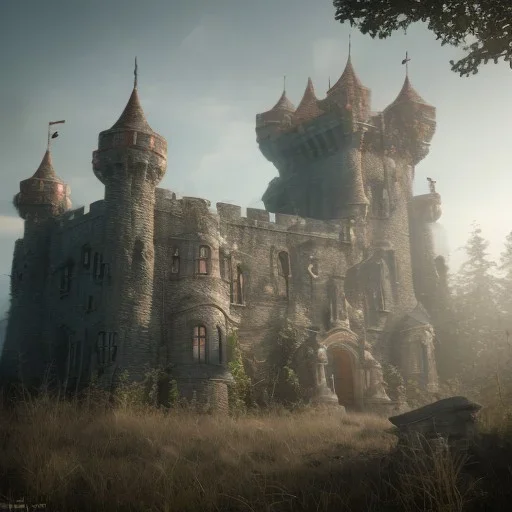 Mysterious Castle, softbox lighting, unreal engine 5 volumetric lighting, intricate details, realistic style, 8k resolution