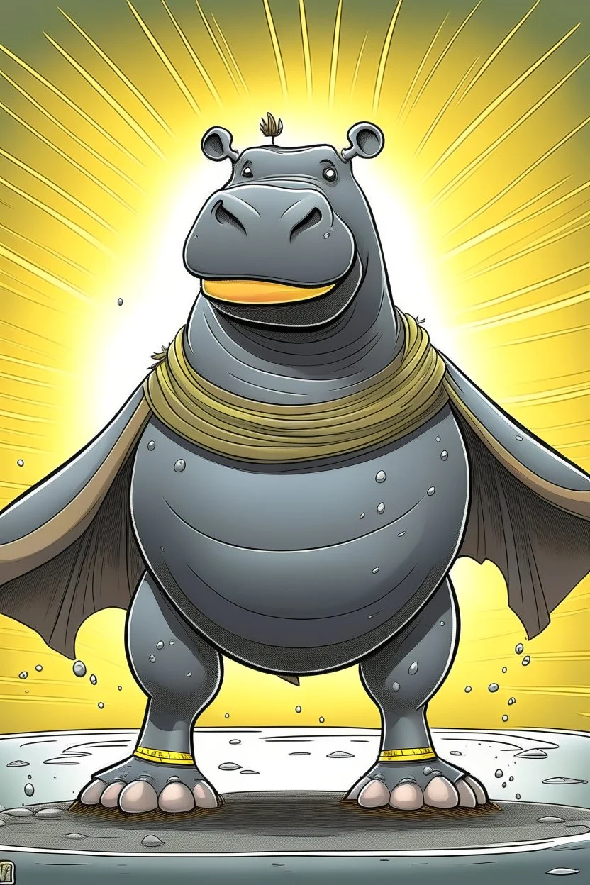 en flodhest med superkrafgter