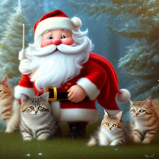 pltn style, cute young cats dressed in a santa costume, kawaii, reaching forward, 16k resolution concept art portrait by Greg Rutkowski, Artgerm, WLOP, Alphonse Mucha dynamic lighting hyperdetailed intricately detailed art trending on Artstation triadic colors Unreal Engine 5, digital Art, perfect composition, beautiful detailed intricate insanely detailed octane render trending on artstation, 16 k artistic photography, photorealistic concept art, soft natural volumetric c