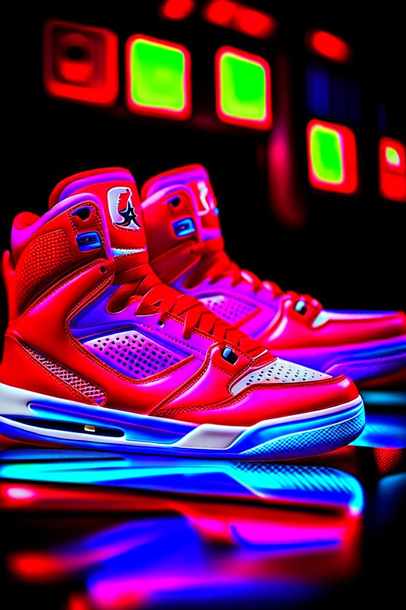 A red Jordan nfl sneaker, basketball superior