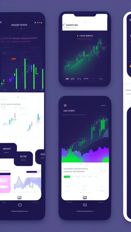 create a User Friendly mobile application Interface for a trading platform, Use element like candlestick, charts etc, behance, pintrest