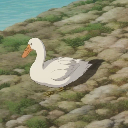 A Drunk White Duck in a tavern