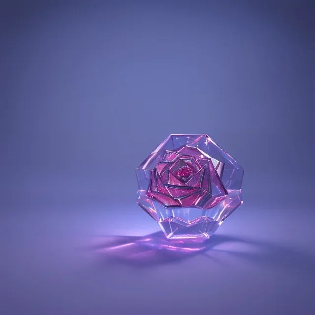 transparent crystal rose, crystallized, cinema lighting, cinema 4d, octane render, 3d render, incrate detailed