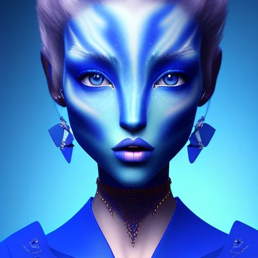 Blue Wearing make up avatar pandora