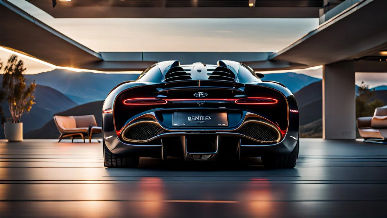 Bugatti x Bentley Unique UFO, REAR view, perfect model, perfect details, perfect everything,desktop wallpaper, 4K, Cinematic