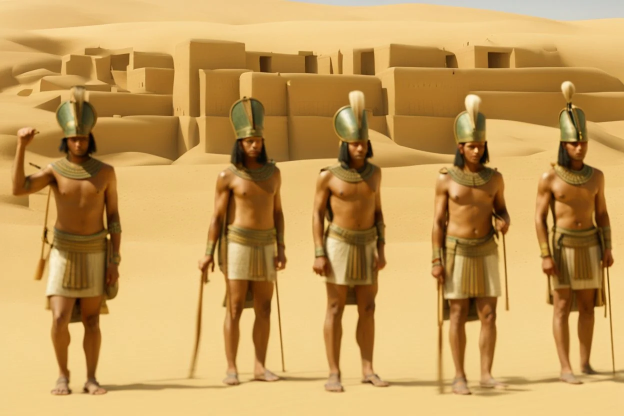 Ancient Egyptian soldiers fit into leather bags