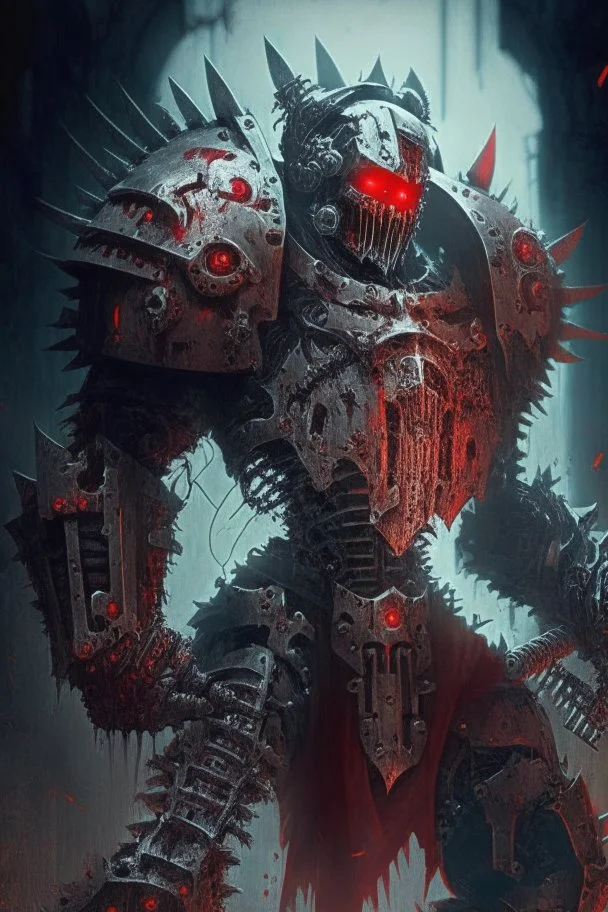 Machine knight, mechanical knight, gears, blood, Horror