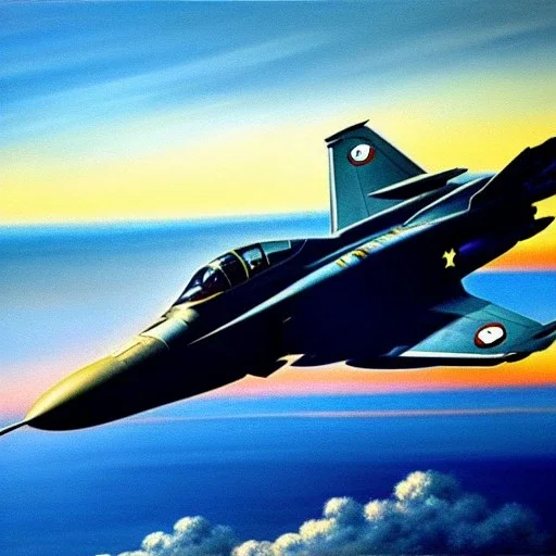 Drawing of 'F-4 Phantom jet',cenital view,Flying,clouds,painting by Earl Norem, simon Bisley,frazetta,Howard,西嘛哒, evan lee, Vallejo,kelly oil on canvas, cinematic composition, extreme detail,fit full body inside picture,8k