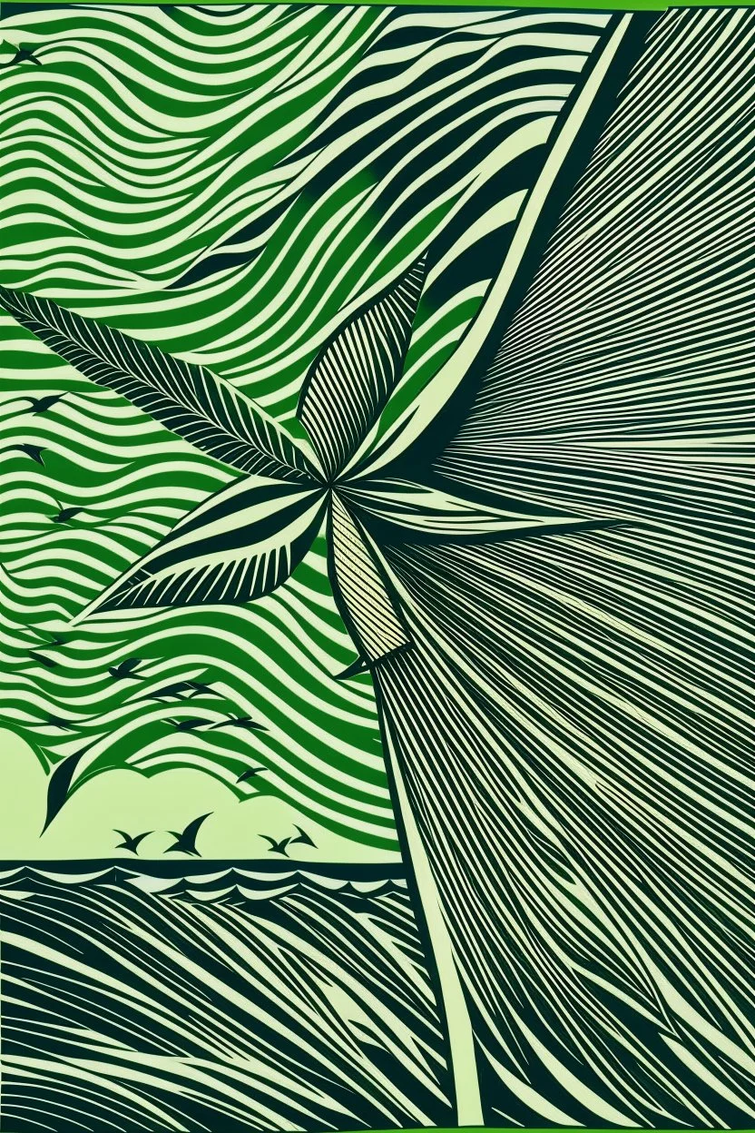 Linocut wind power