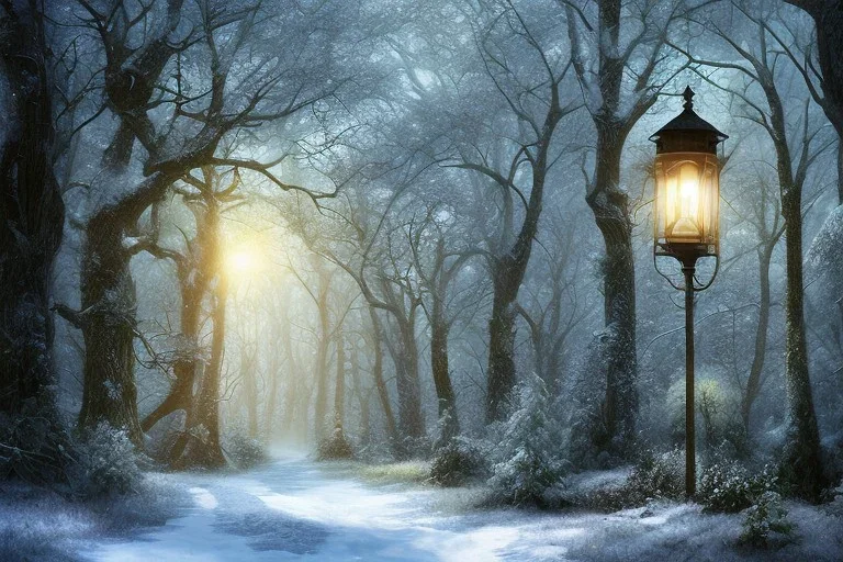 FOREST LANTERN WINTER PATH FALL