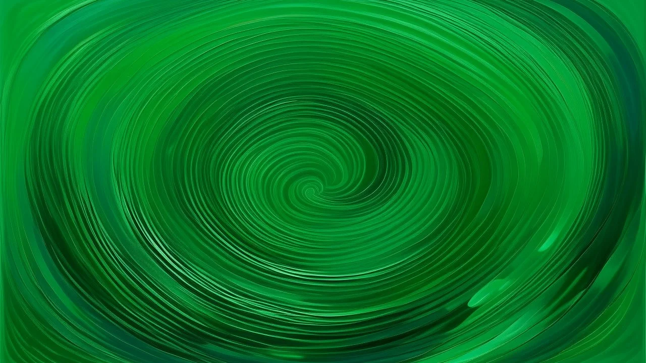 Abstract painting of a placid, emerald green body of water. Ripples and concentric circles, light and airy, are dispersed across the surface, in shades of lighter and darker green. Subtle variations in hue and tone create the effect of depth and movement on the water. Slight, indistinct traces of light brownish-orange elements are dispersed across the surface. A minimalist, almost meditative, mood pervades the piece. Soft, diffused lighting, a muted palette, and the smooth, almost painterl