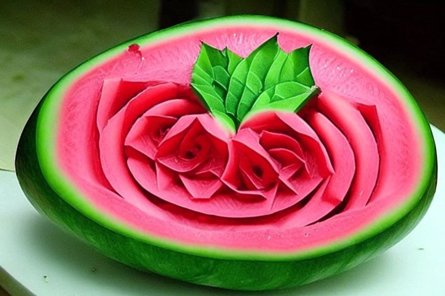 rose watermelon carving