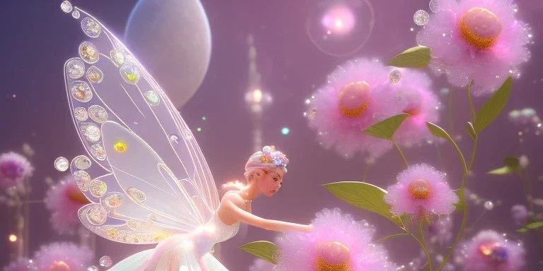 crystal subtle flower in a galactic ambiance beautiful fairy, transparent, delicate colors, in the foreground, full of details, smooth，soft light atmosphere, light effect，vaporwave colorful, concept art, smooth, extremely sharp detail, finely tuned detail, ultra high definition, 8 k, unreal engine 5, ultra sharp focus