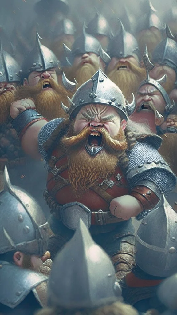 dwarf captain inspiring his army