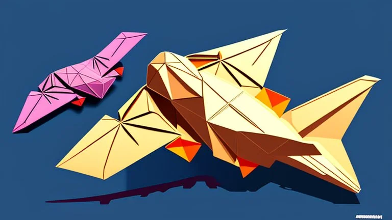 Northrop Grumman B-2 Spirit make from origami, vector art, colorful