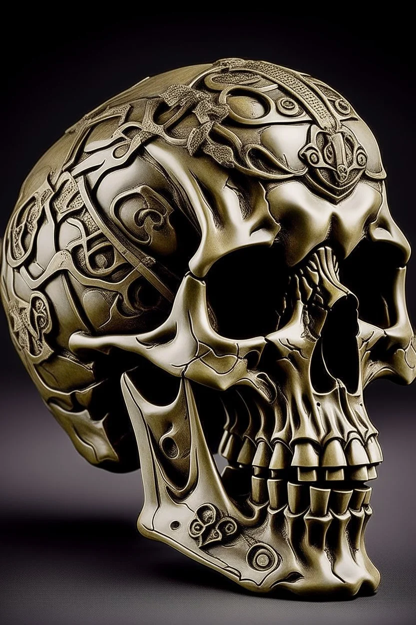 roman sculpture styled human skull