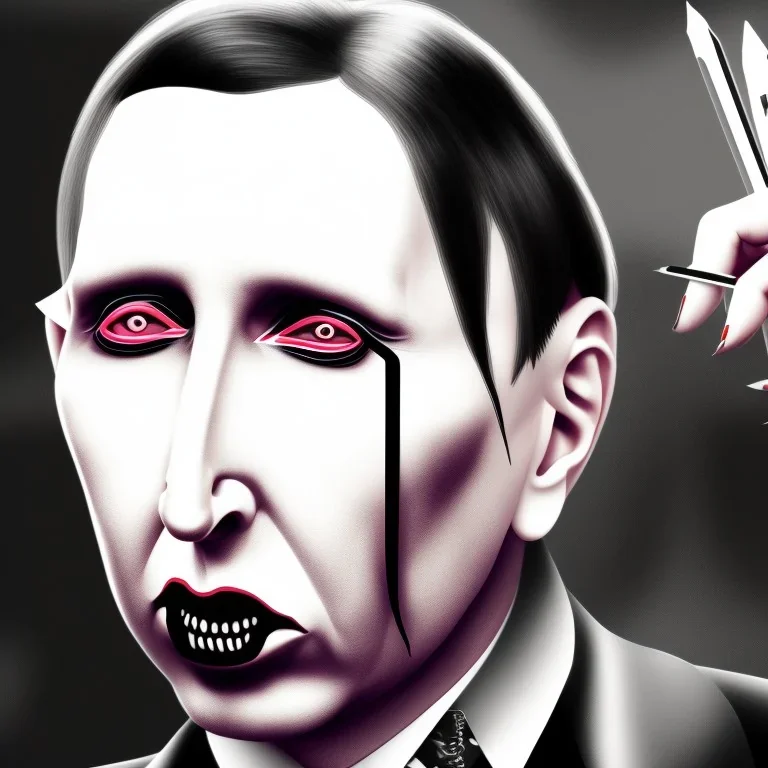 Marilyn Manson as a bank teller