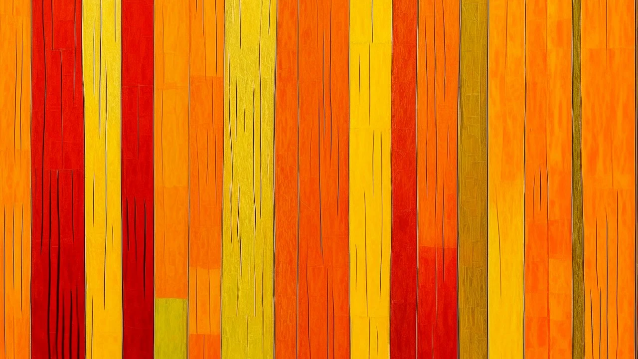 Impressive abstraction with vertical orange and yellow blocks on a textured and vibrant background.