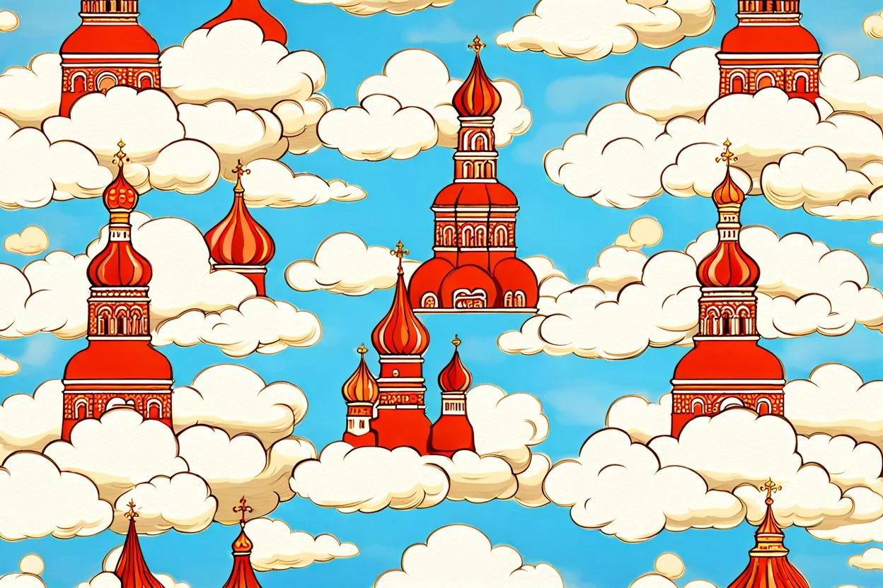 parallax clouds and sky background inspired old russian culture