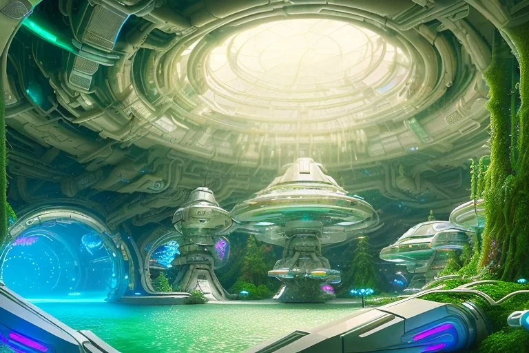 white and green crystal galactic ambiance cinema4d scifi futuristic tunnel field pools lighting sky, full of details, smooth, bright sunshine，soft light atmosphere, light effect，vaporwave colorful, concept art, smooth, extremely sharp detail, finely tuned detail, ultra high definition, 8 k, unreal engine 5, ultra sharp focus