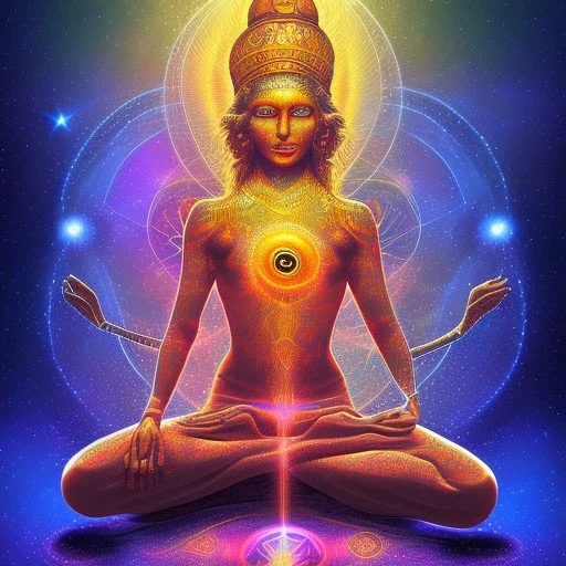 A tantrika activating her sacral chakra