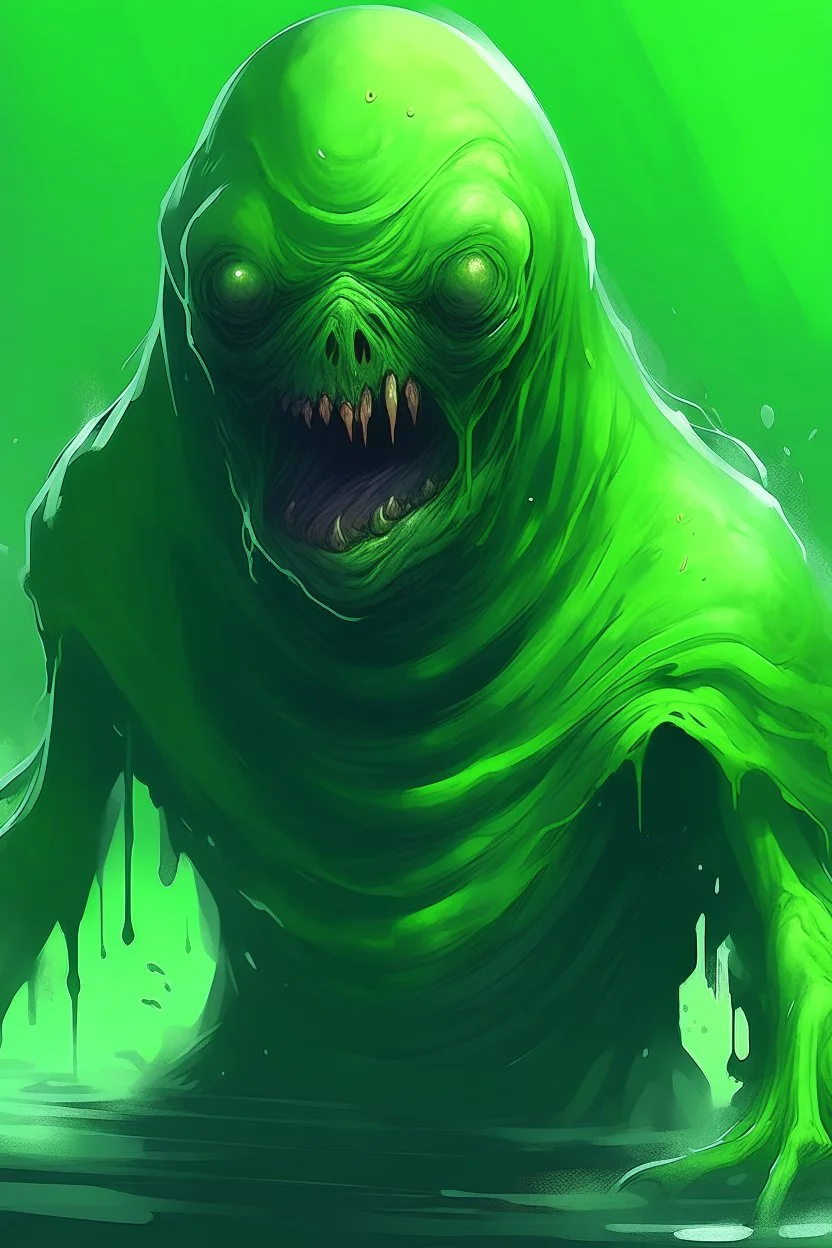 Terrifying image of a slime person dnd artstyle