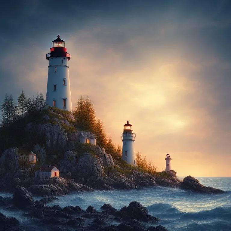 scenery lighthouse by night