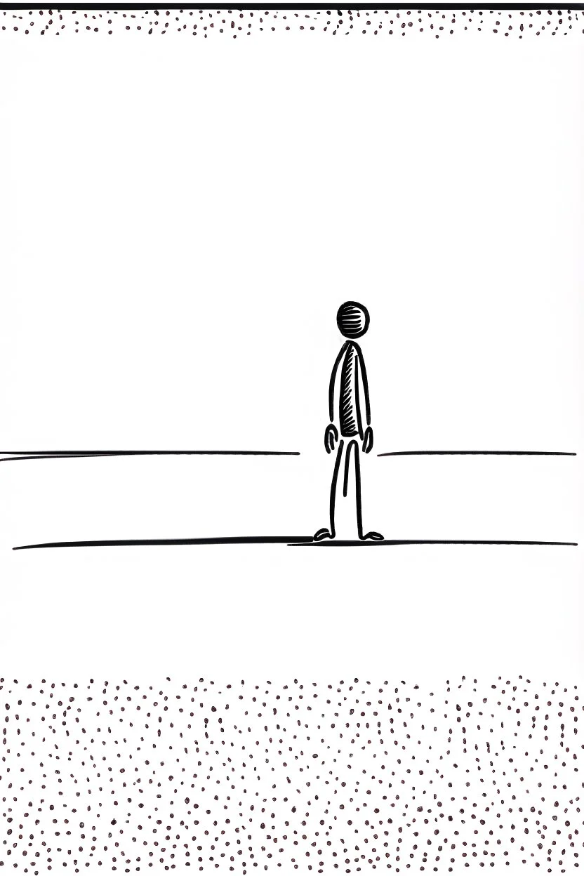 A lonely stickman, simple drawing