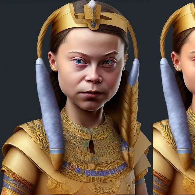  Greta Thunberg ancient egypt, zulu, scaffolding, high detail