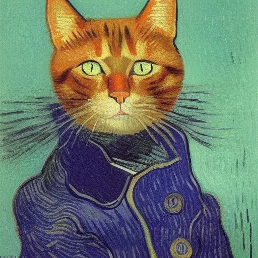 Portrait of a cat by Van Gogh