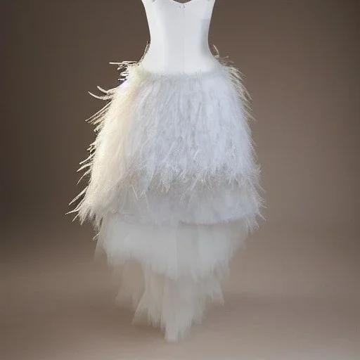 dress made out of feathers, tulle, ballerina, ballgown