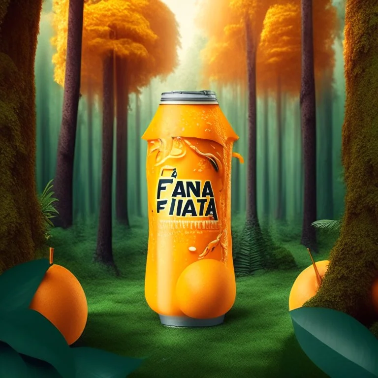 Social Media Design for a For fanta orange juice in the orange forest