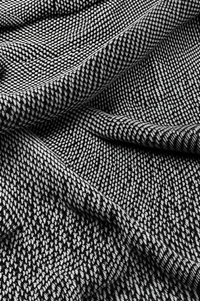 flatlay pattern wool tweed, tilable, black and white, top view, uniforme texture, photorealistic effect