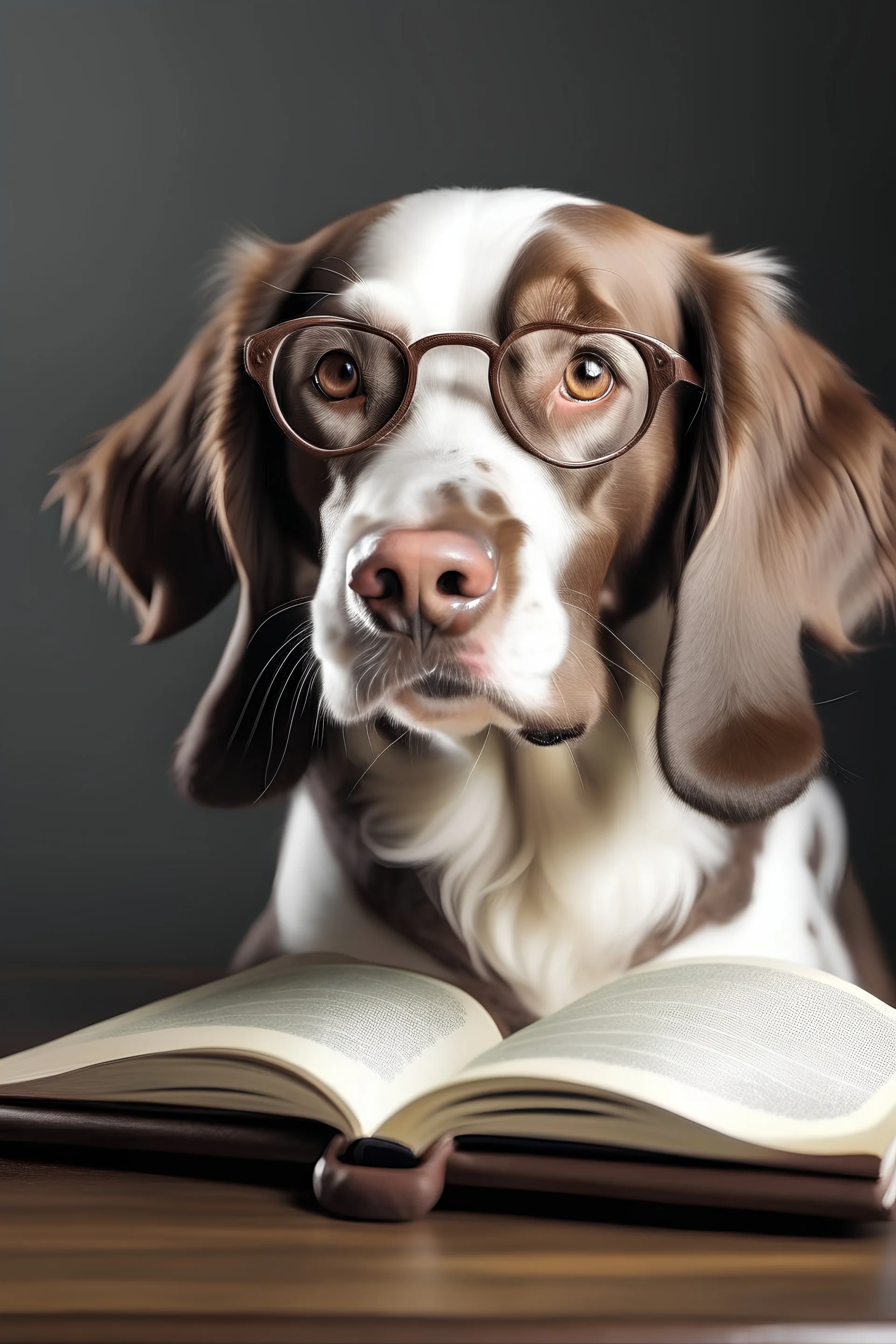 dog reading book