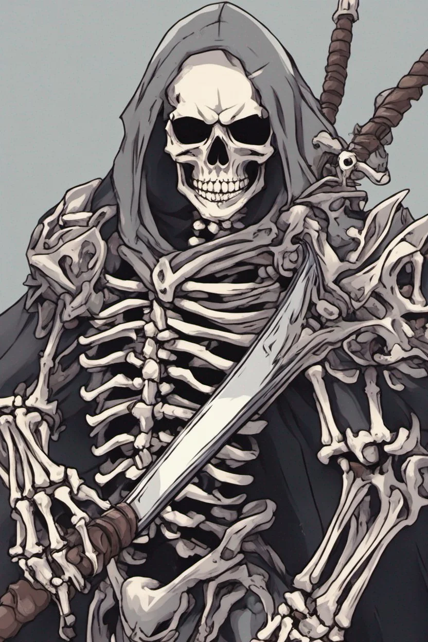 skeleton warrior, anime style