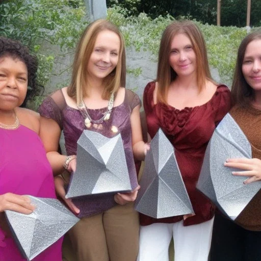 Beautiful women holding dimonds