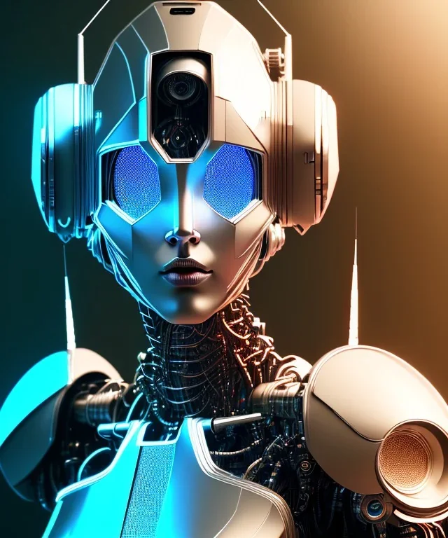 Cyber robot portrait,mdjrny-v4 style, epic background, 8k, HD, cinematography, photorealistic, epic composition Unreal Engine, Cinematic, Color Grading, portrait Photography, Ultra-Wide Angle, Depth of Field, hyper detaile, insane detail, intricate detail, beautifully colored, Unreal Engine, Cinematic, Color Grading, Editorial Photography, Photography, Photoshoot, Depth of Field, DOF, Tilt Blur, White Balance, 32k, Super-Resolution