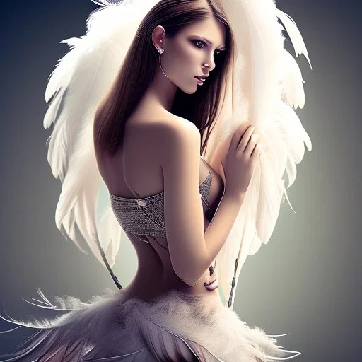 beautiful women with feathers