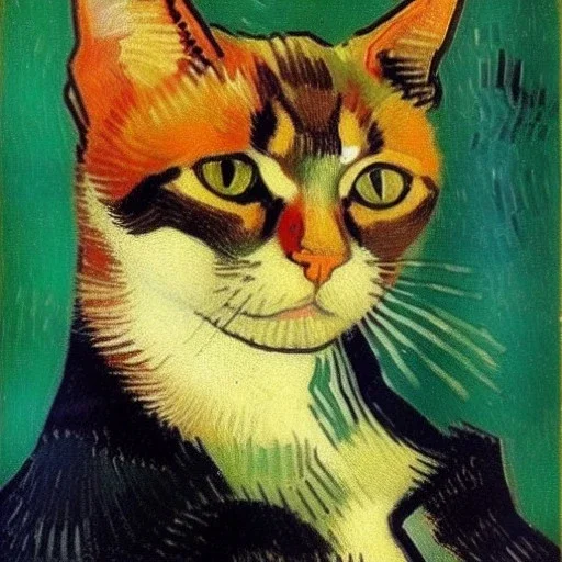 Portrait of a cat by Van Gogh