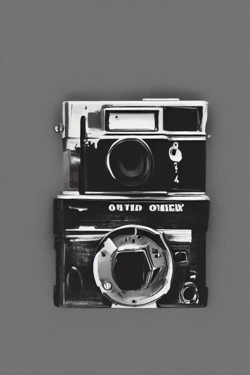 Minimalist art of an old camera