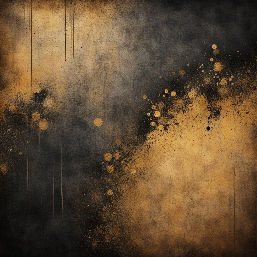 Hyper Realistic golden & black multicolor grungy rustic texture with vignette effect