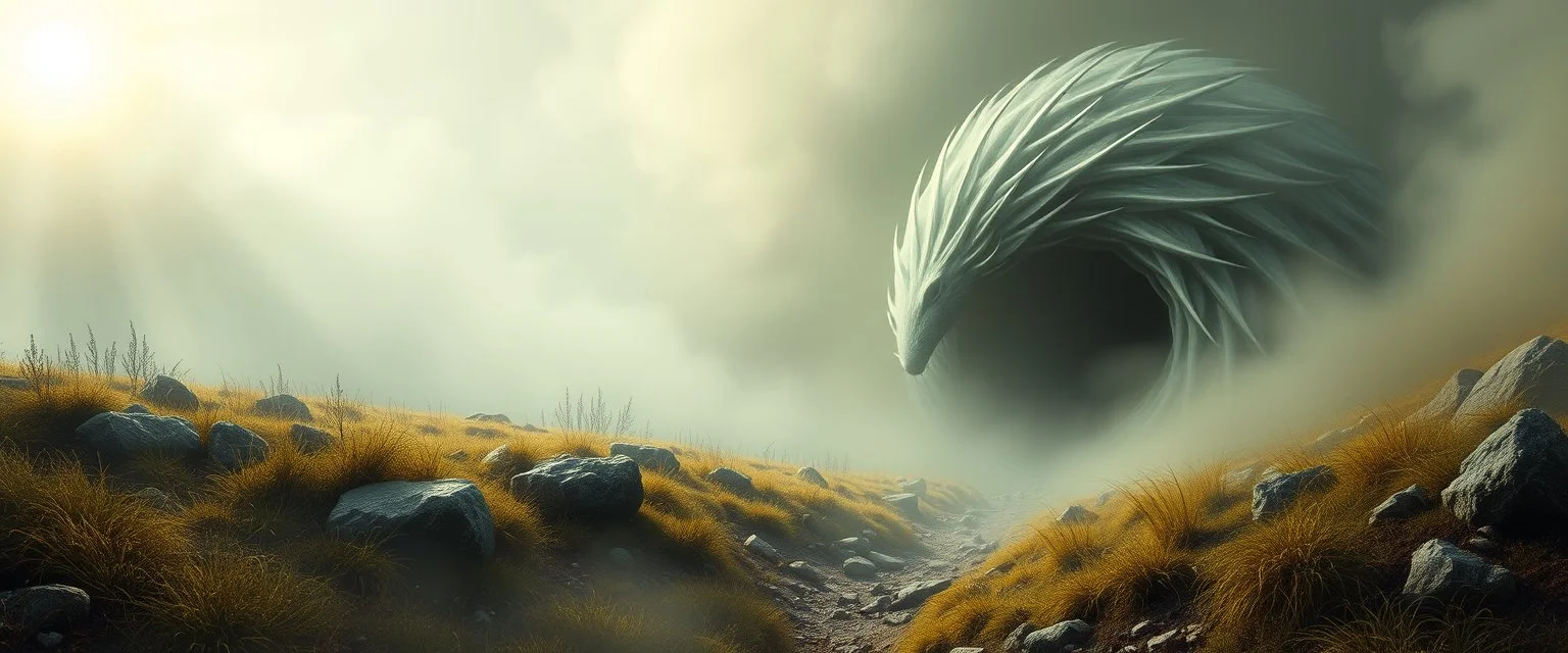 earth elementals burrow, depth of field, volume light, fog, a fluffy quickling twister interdimensional sci fi