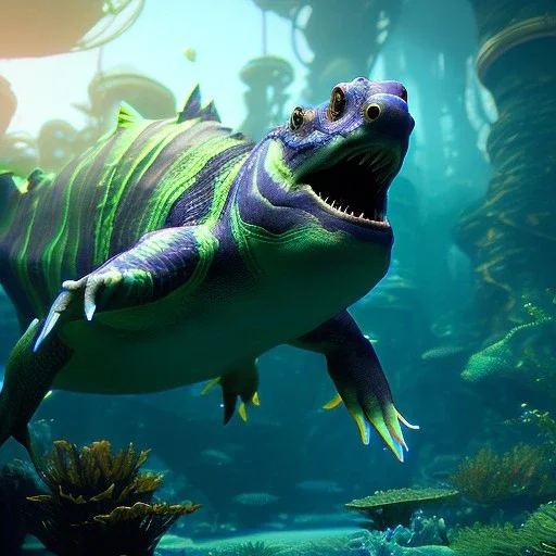 fluid ink luminescent aquatic creature, unreal engine 5, 8k resolution, photorealistic, ultra detailed