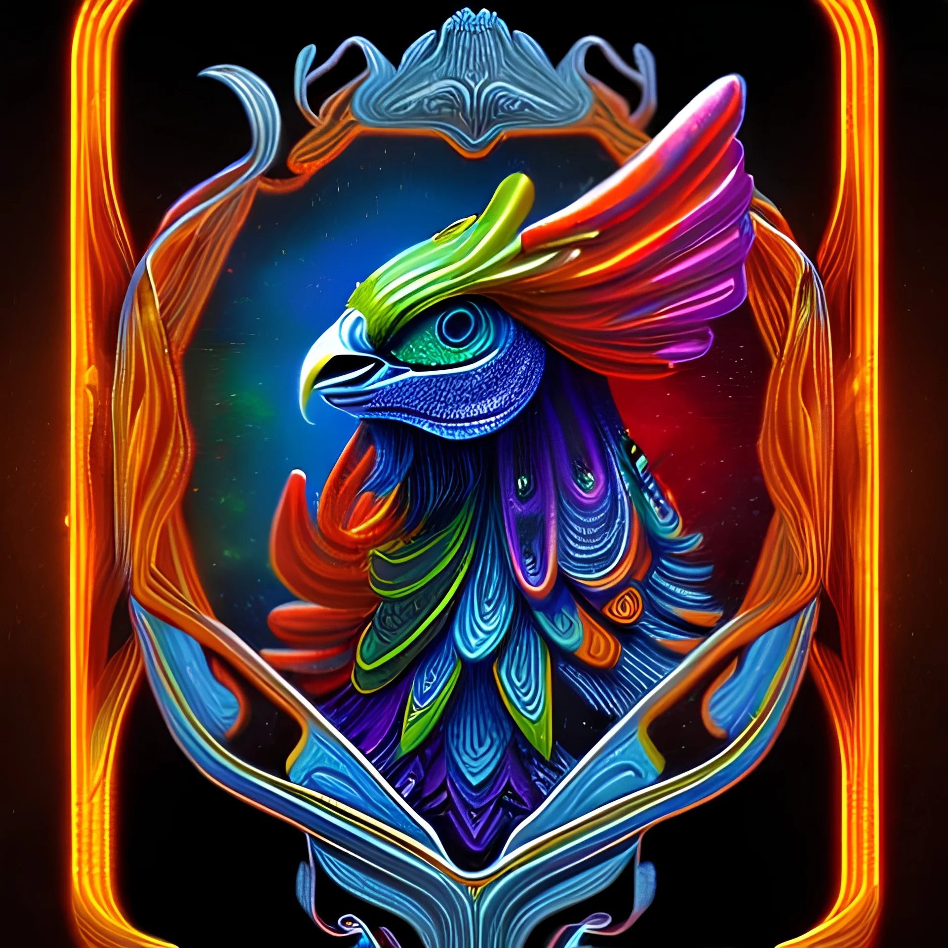 alien rooster deep colors