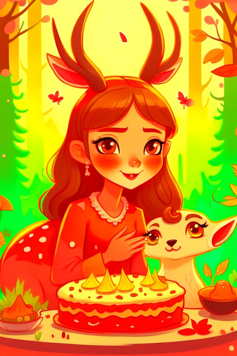 "look Alina my love: we found Deery the deer, what a chance! and she can speak, this is so great! Deery, please eat some of these tasty mushrooms with us" Deery eats some of the mushrooms and smiles. "Thank you, thank you, thank you." "Goodbye my deary." "See ya soon my love." "Good bye Deery." "I love you, Alina." > make love to Alina and to Deery together, we are three magic animals snorting in the wood, eating flowers and mushrooms. The sky is so blue, the faeries are back with us and sing