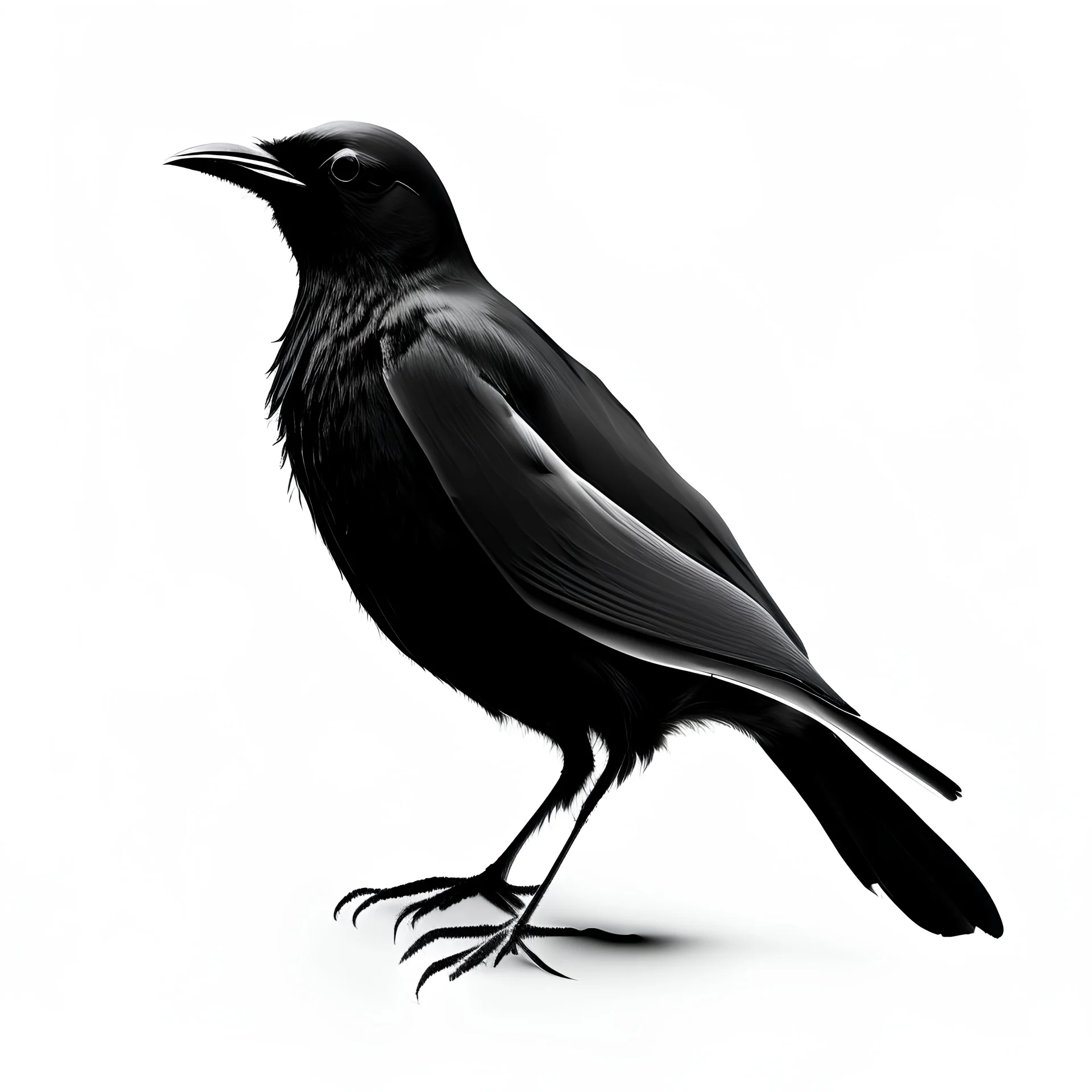 black bird in white background