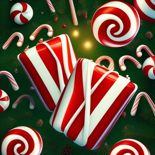 Kodak portra 4 0 0, candy cane,bokeh, utra realistic, ultra detailed 3d renderer, masterpiece, sharp focus,volumetric lighting, ultra photoreal,hypermaximalist, unreal engine, HDR, UHD, 64K --v 4