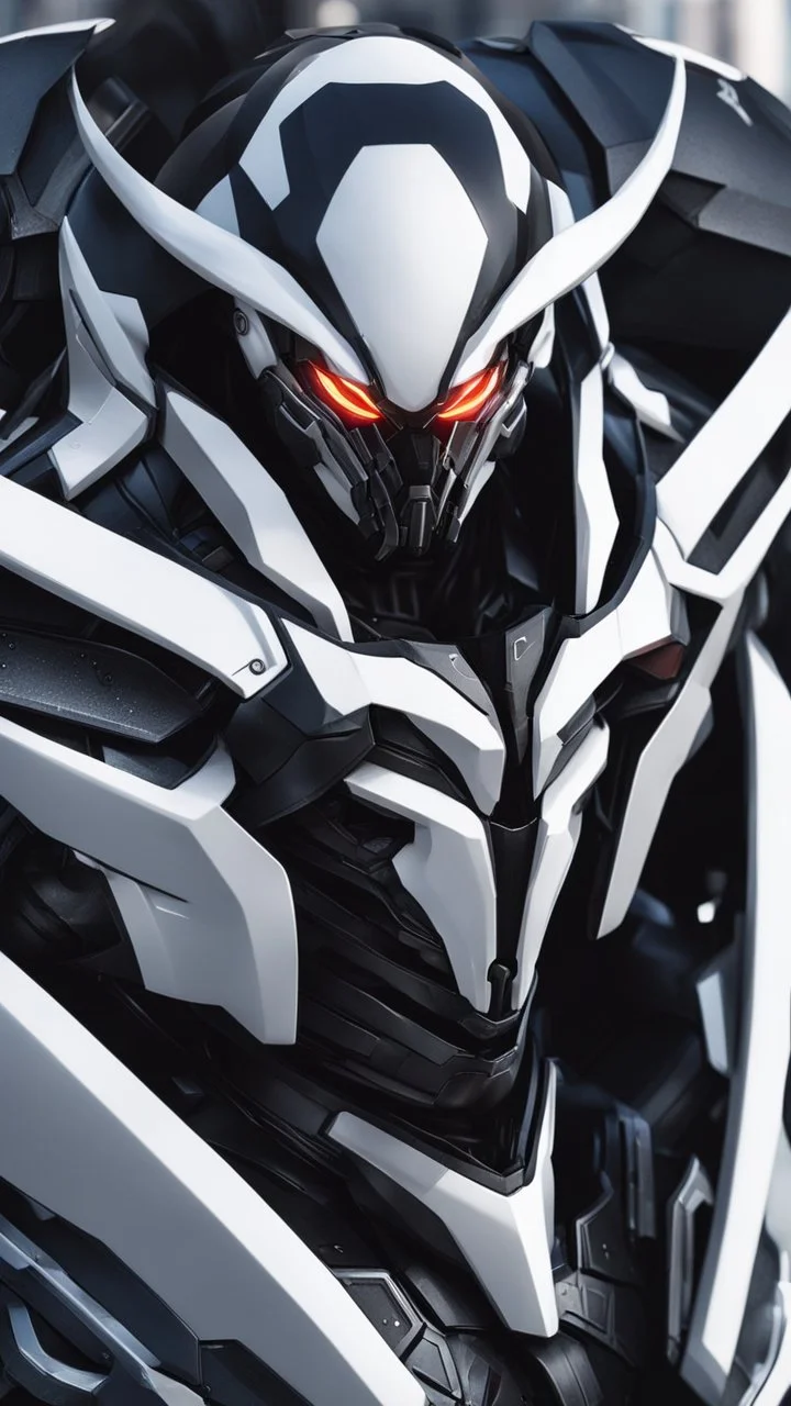 a close up of a Mega Giant in a venom suit, venomized, goth cybersuit, anime mech armor, overwatch character concept art, cyber skeleton, cyber japan armor, cyber fight armor, cyberpunk venom , hard surface character pinterest, reaper from overwatch, black heavy armor, mecha anthropomorphic penguin, mecha suit, venom mecha, muscular! cyberpunk