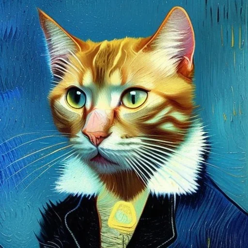 Portrait of a cat by Van Gogh